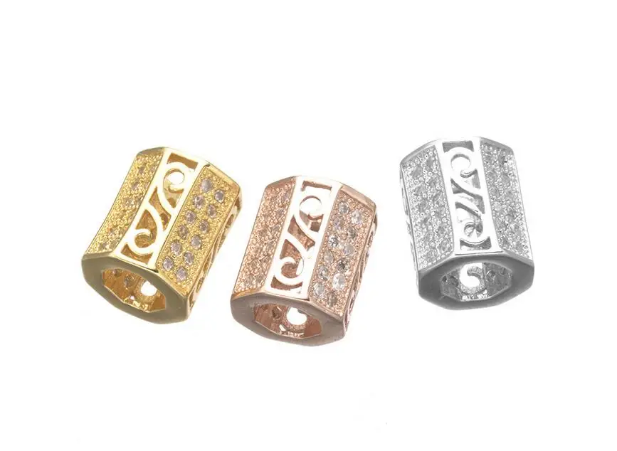 Лидер продаж цельный кусок микро ПАВЕ CZ медь сделай сам пустотелые большие