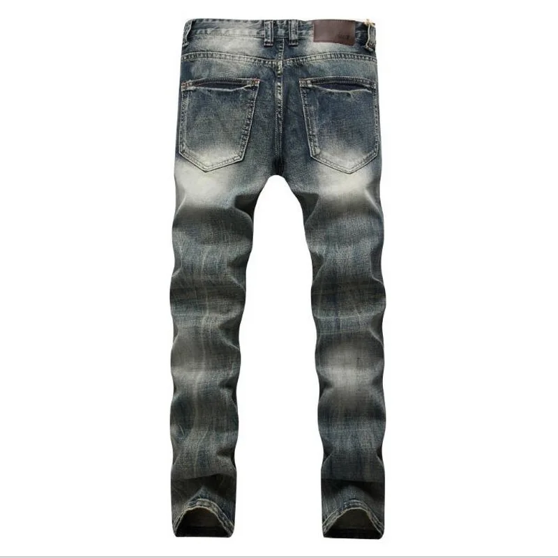 Men Jeans Slim Skinny Man Biker Jeans with Zippers Designer Stretch Fashion Casual Pants Vintage Classic Denim Pants Homme