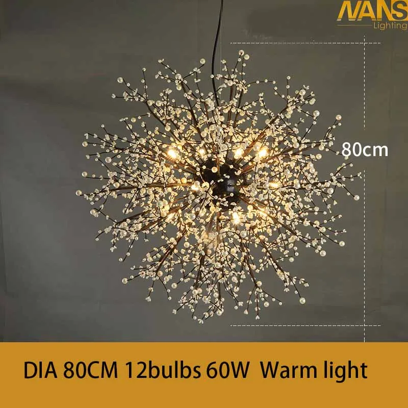 DIA 80CM 12PCS 60W NANS G4 привело промышленная потолочная люстра вел авиалер avizeler люстры в спальню люстра в скандинавском стиле светильник подвесной лофт северная легкая люстра старинные промышленные лампы - Цвет абажура: DIA 80CM 12PCS 60W