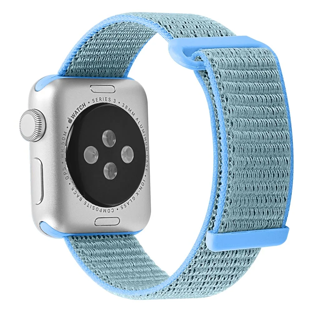 Нейлоновый ремешок для часов для Apple watch 42 мм, 4, версия 1, 2, 3, ремешок Ремешки наручных часов iwatch, 4 3 38 мм 44 мм 40 мм ремешок нейлон спортивная петля ремешок - Цвет ремешка: blue