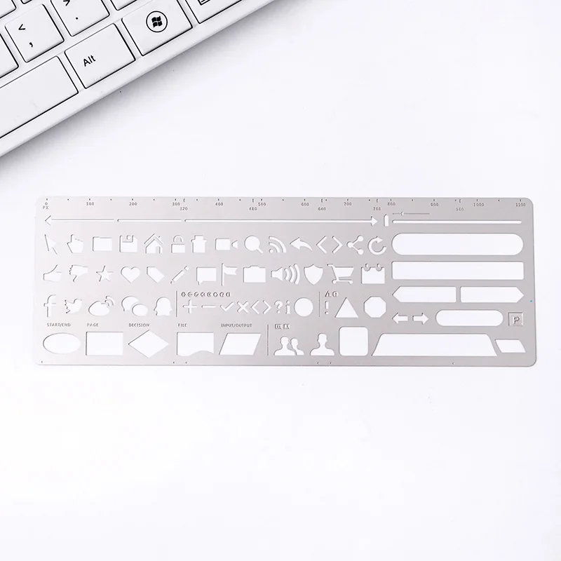 Design 3 Креативная многофункциональная линейка из нержавеющей стали полые трафареты для рисования шаблоны металлические школьные линейки канцелярские принадлежности - Цвет: Design 3