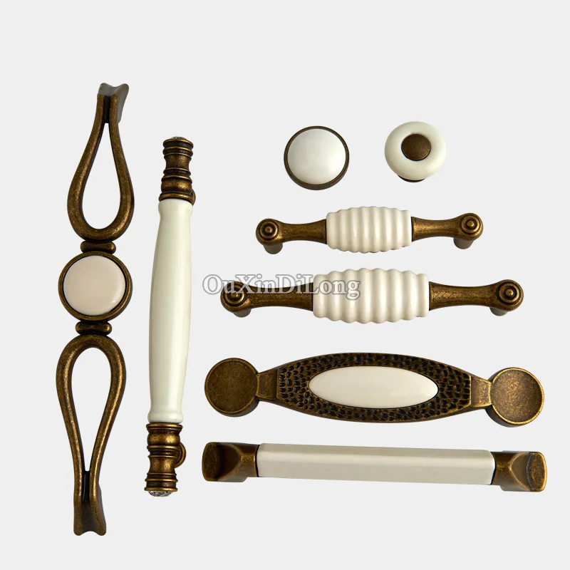 

Hot 10PCS Furniture Ceramic Handles European American Style Drawer Wardrobe Cupboard Kitchen Cabinet Door Pulls Handles & Knobs
