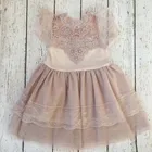 2016 Эксклюзивное платье для маленьких девочек Летнее бальное платье из хлопка с кружевами и пышными рукавами для девочек праздвечерние чное платье принцессы из фатина для танцев