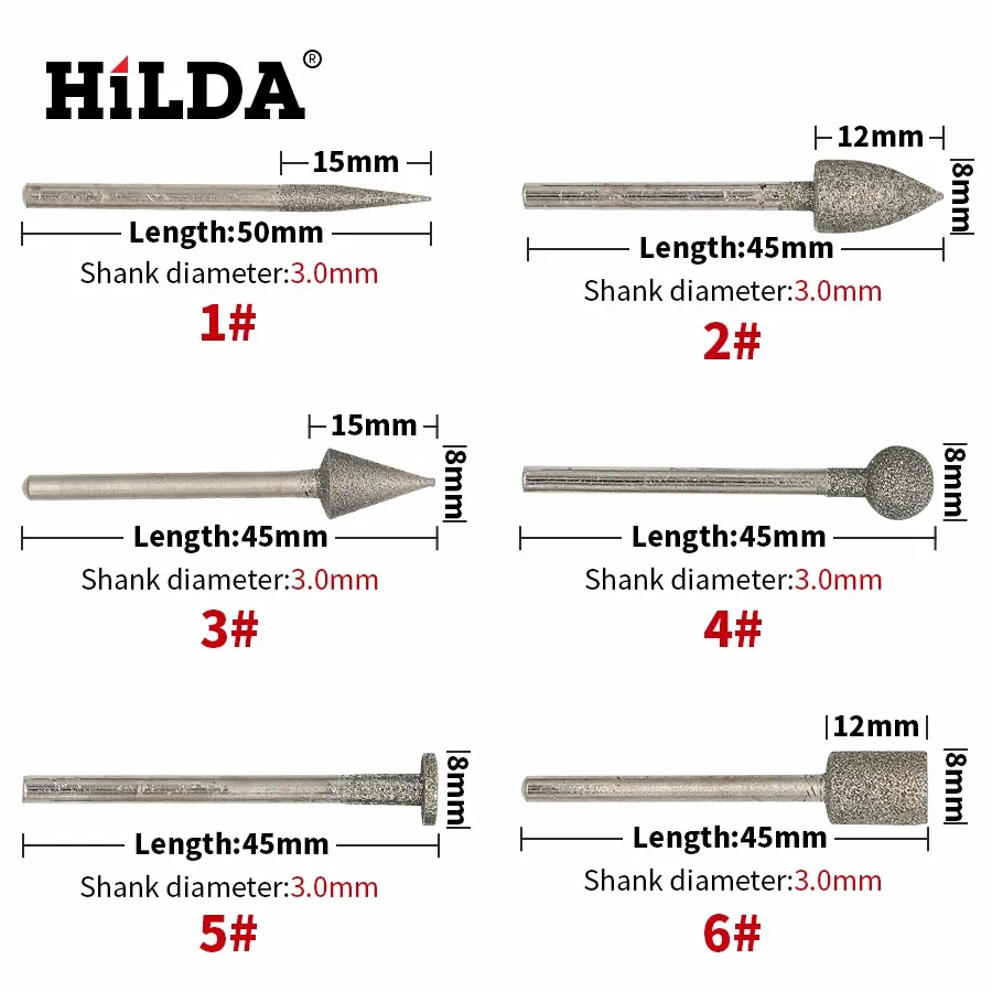 HILDA наждачные головки для шлифовки для Dremel вращающихся инструментов Dremel аксессуары для резьбы резьба шлифовка мельница Dremel набор инструментов
