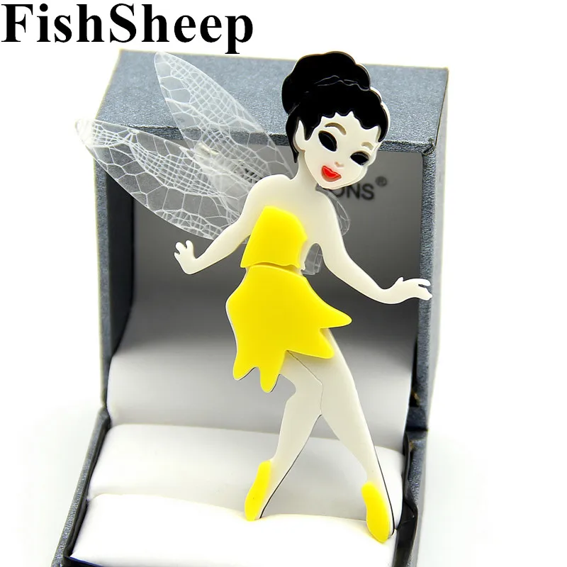 FishSheep симпатичная брошь в виде летающих героев цветок Пикси акриловая большая