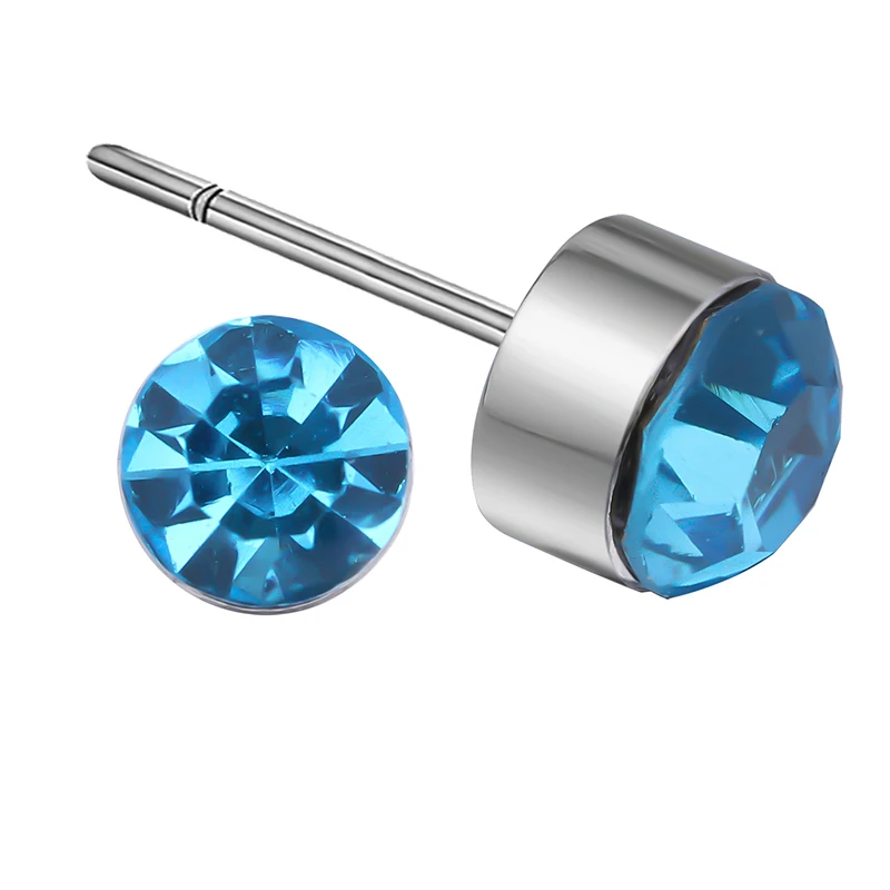 Маленькие круглые серьги гвоздики 8 мм с кристаллами фианита|earrings jewelry|round stud