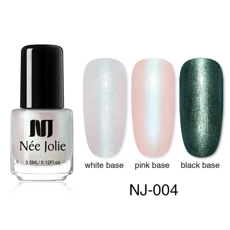 Pearl NJ-004 NEE JOLIE 3.5ml Candy Nude Color Nail Polish Fast Dry Semi-transparent Jelly Effect Environmental Nail Varnish - Цвет: Pearl NJ-004
