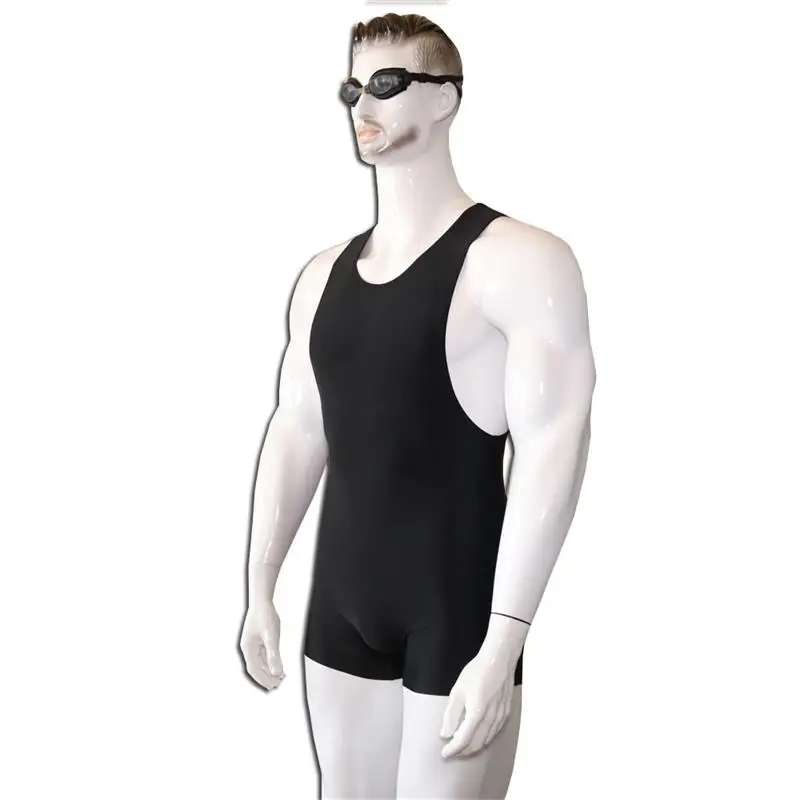 LinvMe мужское сексуальное облегающее трико все в одном черное боди круглый вырез