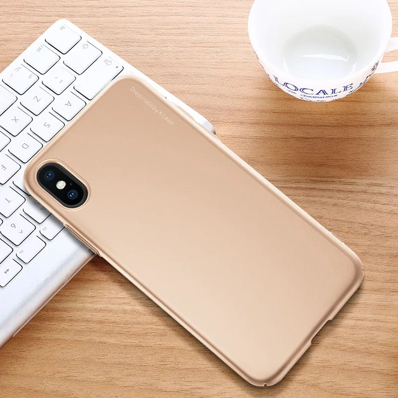 Gold case Чехол X Level Coque для iPhone XS Max, чехол для iPhone XS, роскошный пластиковый ПК, жесткая задняя крышка для iPhone X XR, чехол Fundas - Цвет: Gold case