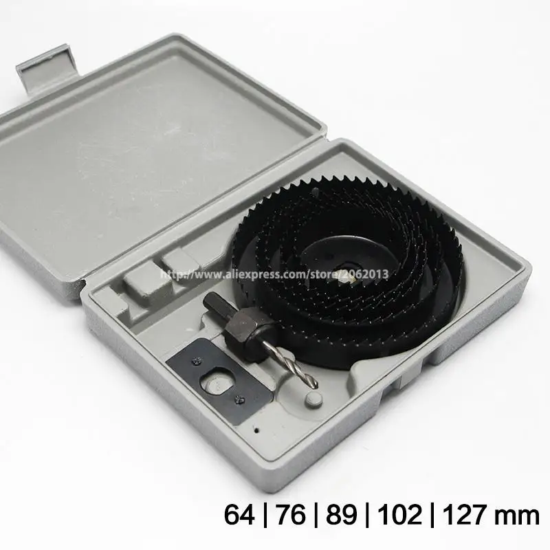 Набор сверл для кольцевой пилы сделай сам 5 шт./лот ПВХ/дерева/гипсокартона 64 мм ~