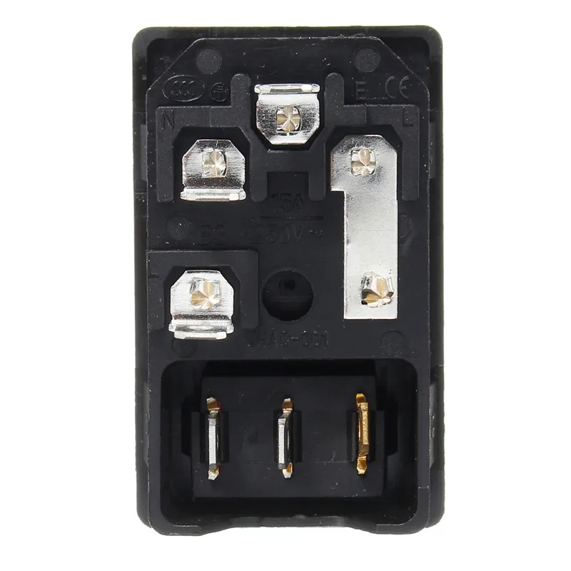 Excellway 10A 250V красный кулисный выключатель с плавким предохранителем IEC 320 C14 на