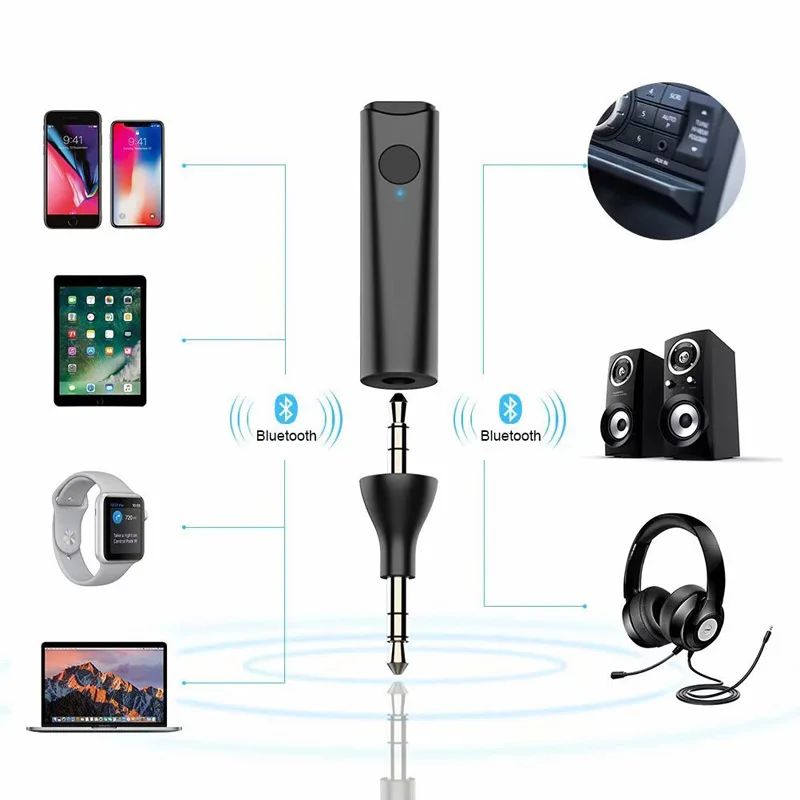 Автомобильный комплект jajabor с Bluetooth Handsfre 3,5 мм AUX аудио разъем A2DP беспроводной Bluetooth 5,0 музыкальный приемник адаптер пара с 2 телефонами
