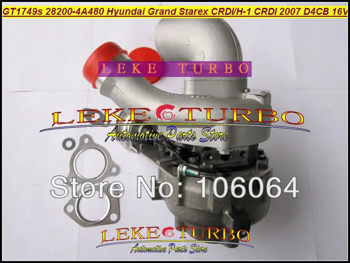 GT1749S BV43 28200-4A480 53039700145 53039700127 5303-970-0145 Turbo для HYUNDAI Grand Starex H-1 CRDI 07- D4CB 16V 2.5L 170HP |