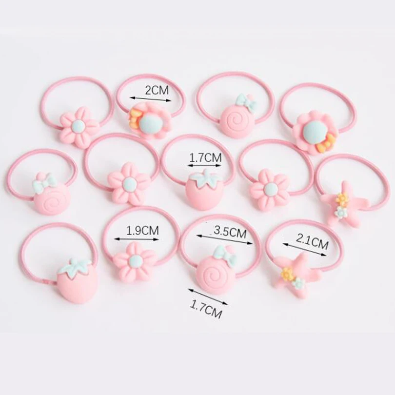Wholesale 14 Pcs/LOT Cute Children'S Elastic Rubber Band Girls Hair Children Flower Cartoon Mouse Accessories | Аксессуары для