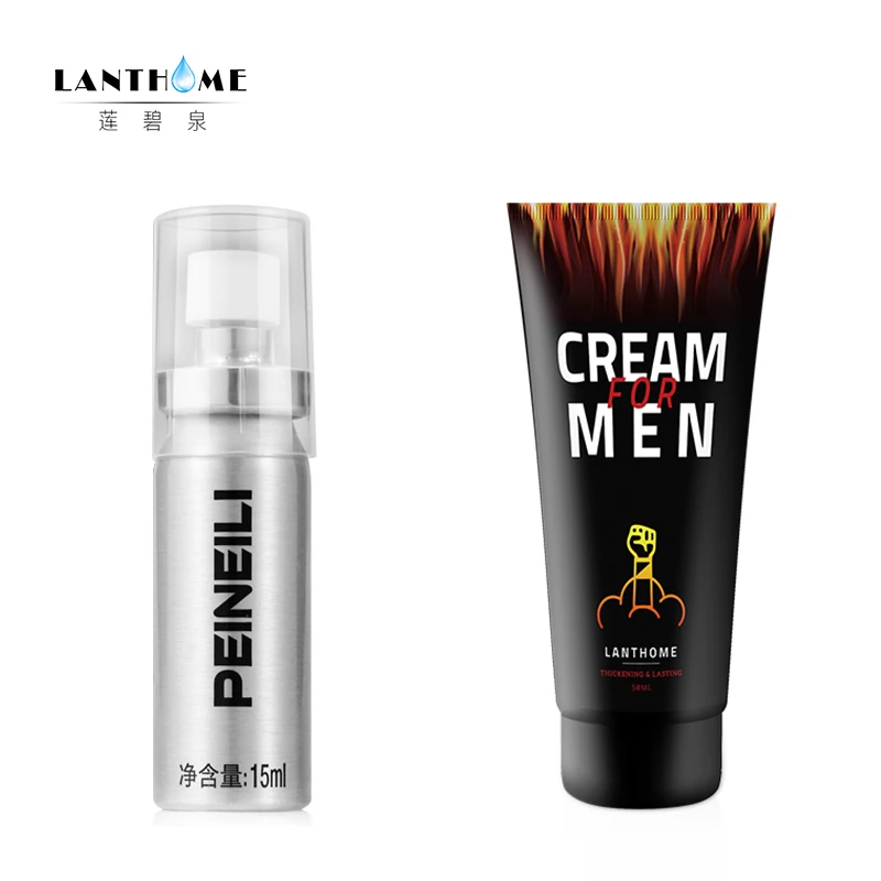 Lanthome Herbal Penis Enlargement Cream Big Dick Viagra for Men Pills + Penile Erection Spray Male Delay Lasting 60 Minutes | Красота и