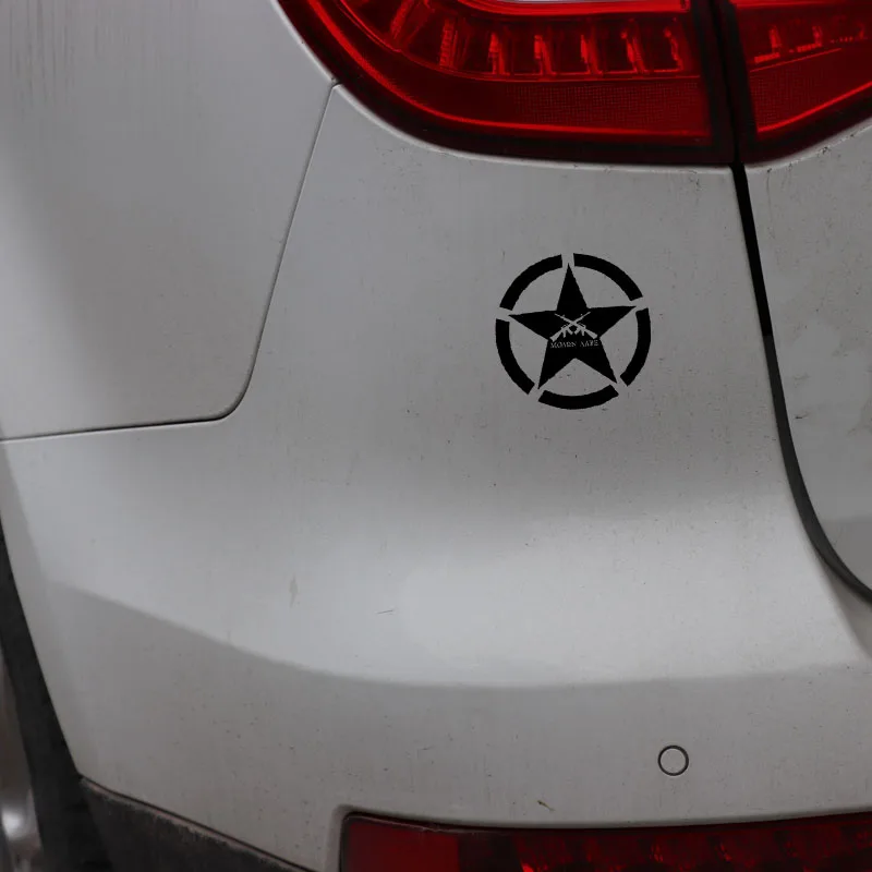 YJZT 13.1CM*13.1CM Molon Labe Gun Car Sticker Star Vinyl Decal Black/Silver C3-0721 | Автомобили и мотоциклы