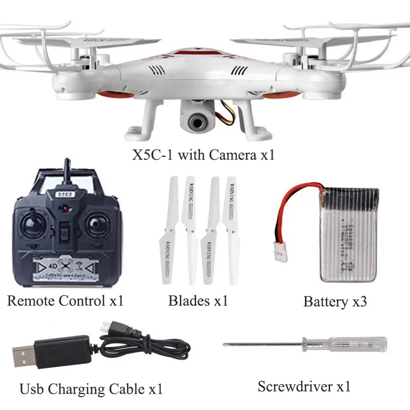 Дрон с дополнительной HD камерой X5C-1 Радиоуправляемый вертолет Квадрокоптер игрушки дистанционного управления Профессиональный 4CH Квадрокоптер VS x5c x5 FSWB - Цвет: Серый