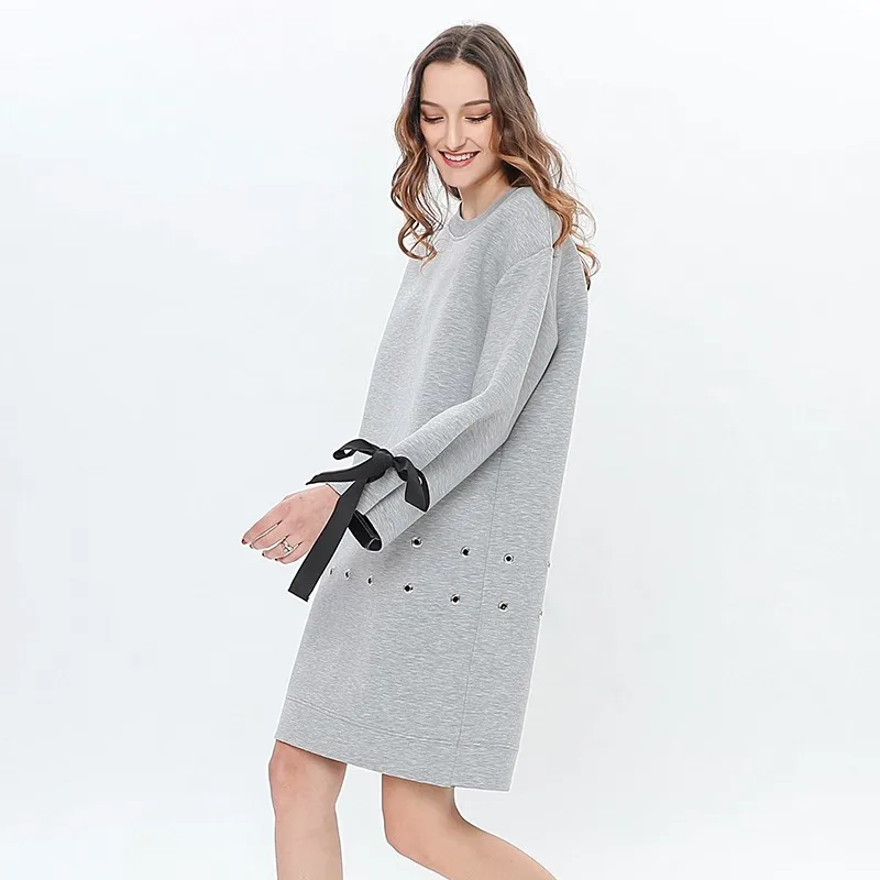 Платье Толстовка TWOTWINSTYLE с длинным рукавом на шнурках|Женские платья| |