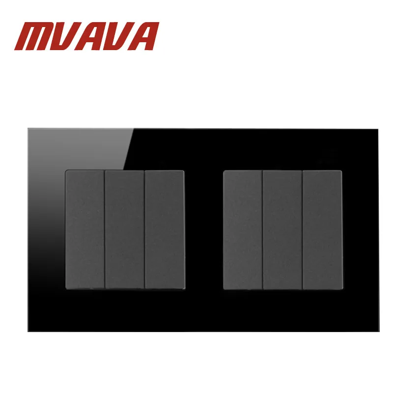 MVAVA Лидер продаж 6 Банд 2 Way черное Хрустальное стекло стандарт Великобритании 146*86