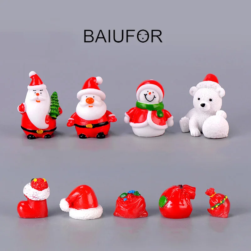 BAIUFOR новые рождественские Миньоны Санта Клаус Снеговики DIY Террариум аксессуары