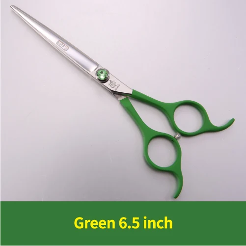 Green 6.5 inch Fenice Профессиональные цветные 6,5 дюймовые прямые ножницы для стрижки домашних животных - Цвет: Green 6.5 inch