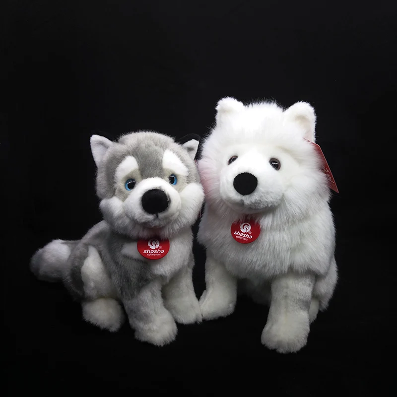 Реалистичные Плюшевые игрушки Samoyed сибирская хаски плюшевые имитация Плюшевая