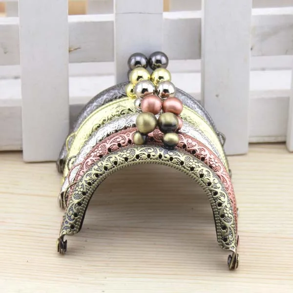 K155 серебро/пистолет черный/красная бронза/золотой 6,5 gourd голова накатка мини полукруг монеты кошелек рамки Металл Поцелуй застежка сумки
