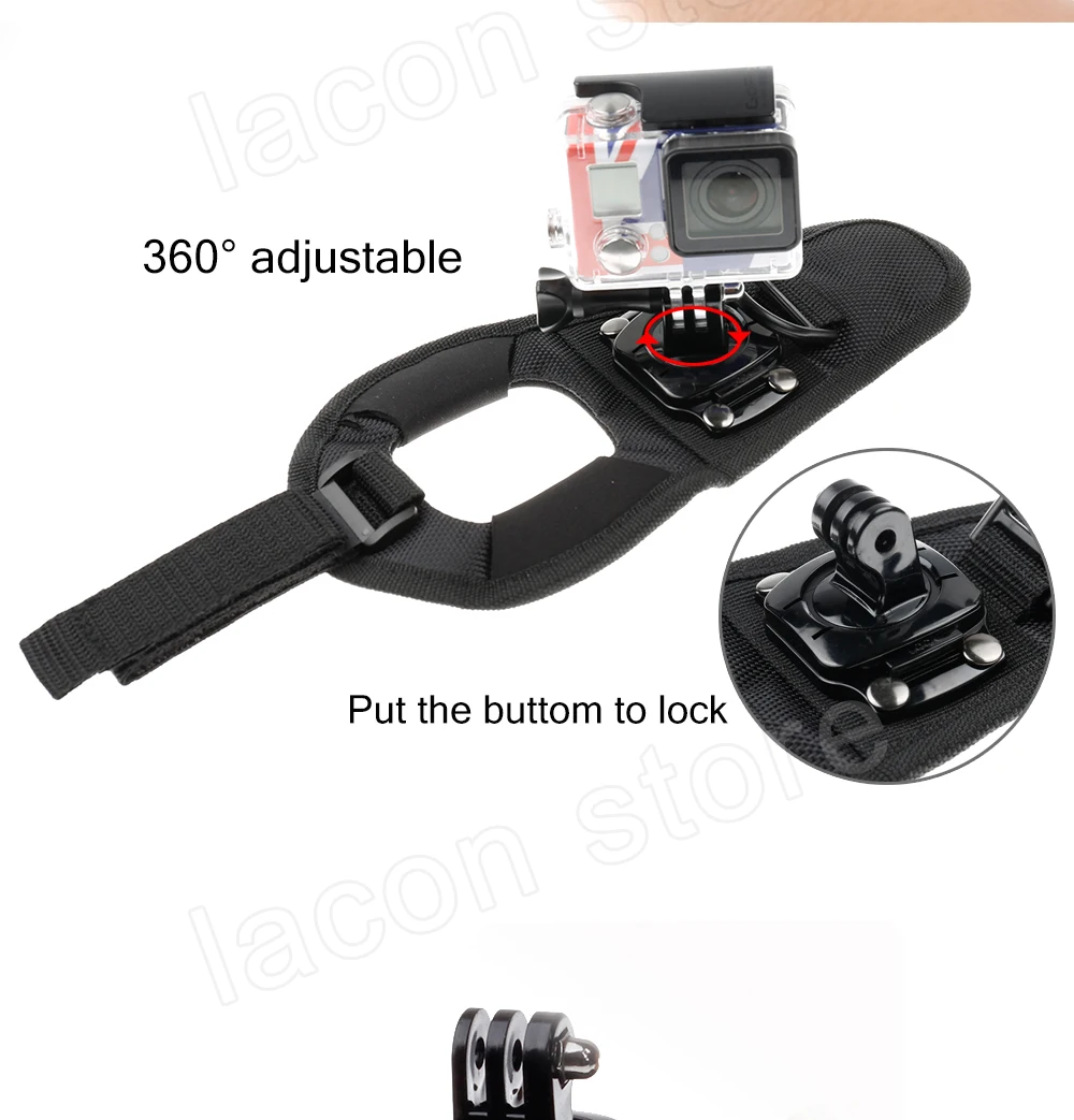 360 Degrees Wrist Band Arm Strap Belt Tripod Mount for GoPro Hero 8 7 6 5 4 Camera Fist Adapter Band Case for Go Pro Accessories