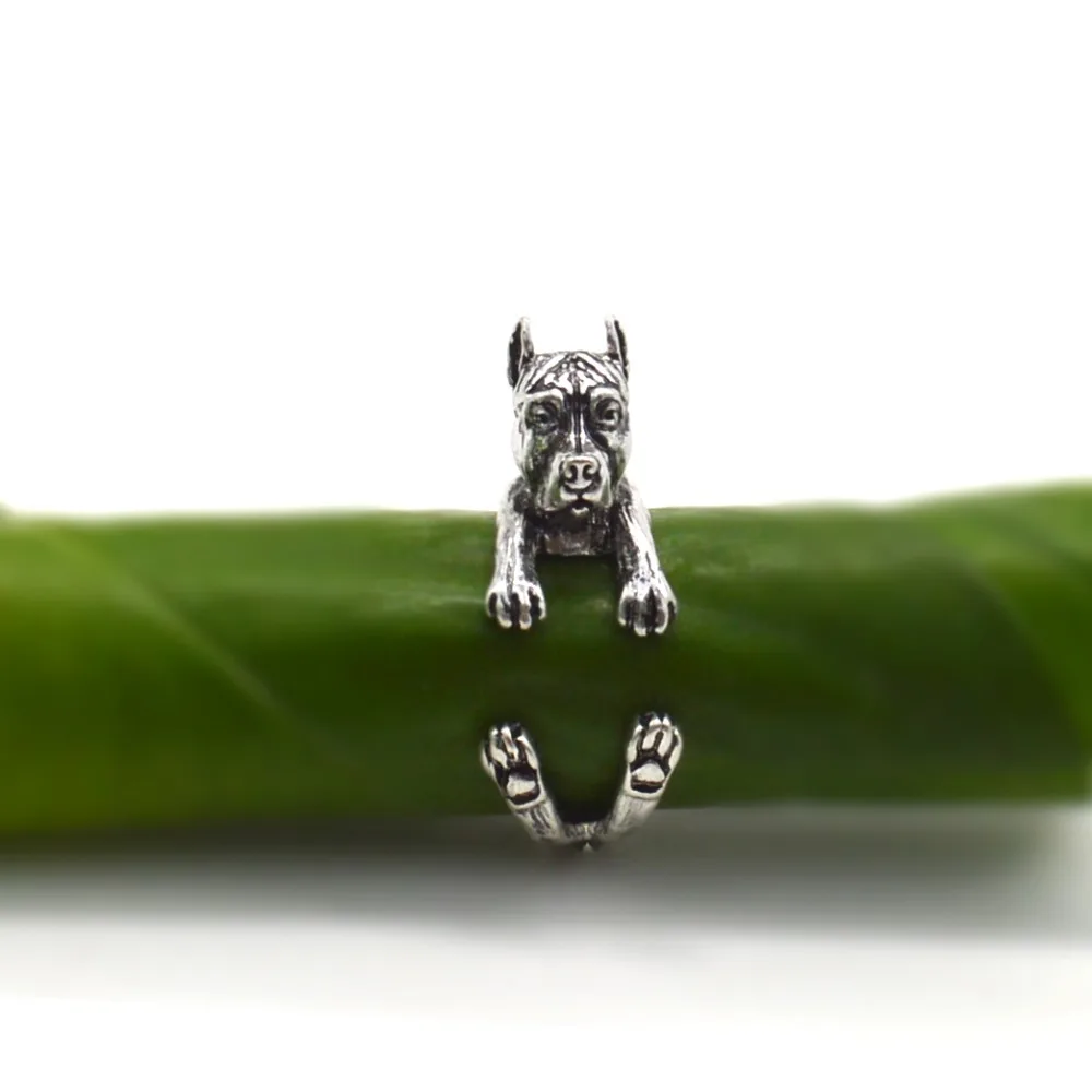 Новый Уникальный Винтаж 3D Питбуль Щенка Собака Животных Регулируемые Boho Chic Pitbull