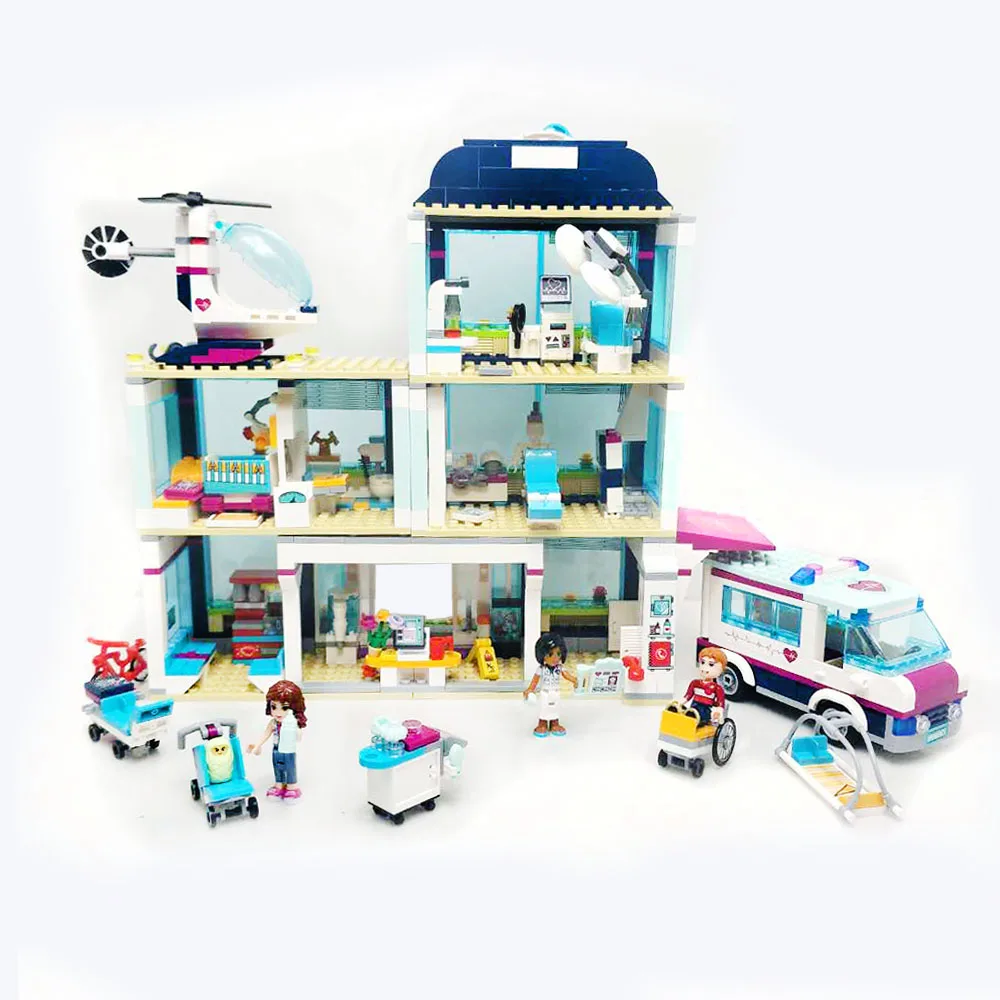 LEPIN 01039 сердце озеро больница Строительная игрушка серия для подружек 932 шт.