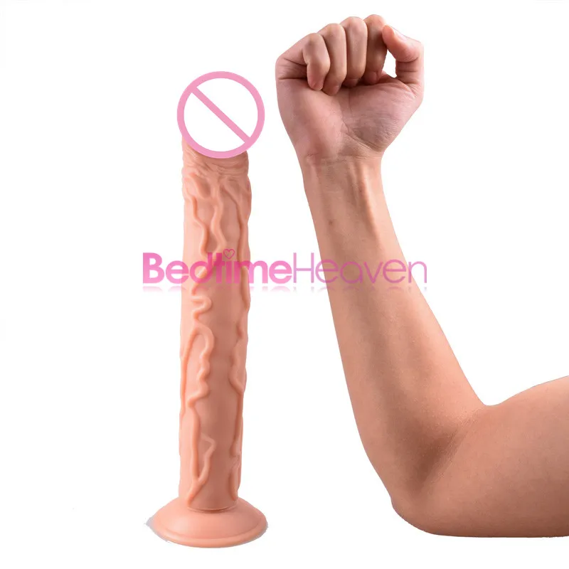 Высокое качество 35 см * 5 Присоске Большой Дилдо Реалистичные Super long Огромный