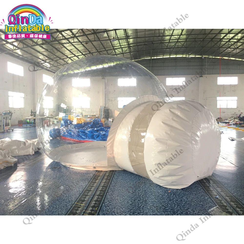 4m diameter+2m entrance giant inflatable transparent bubble tent with free CE/UL blower