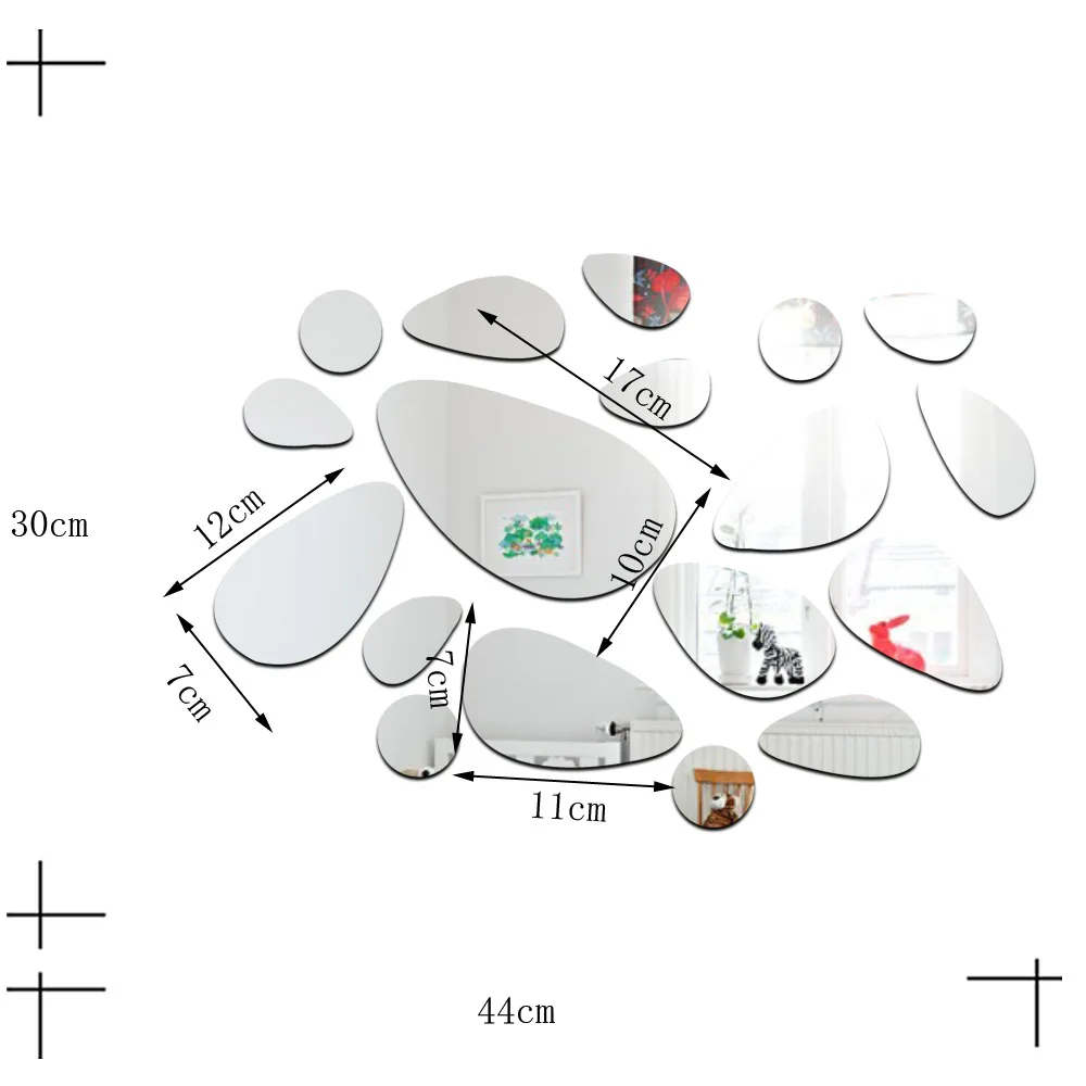 Современный Креативный фон для телевизора с булыжками зеркальные настенные
