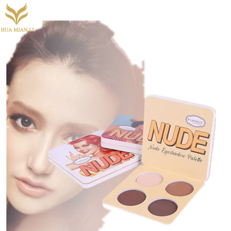 Палетка матовых теней для век макияжа 4 цвета натуральный минеральный бальзам