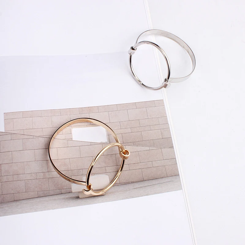 

Lvytide Personality delicate circle bracelet modern minimalist large circle bangle open circlen jewelry Women fashion jewelry