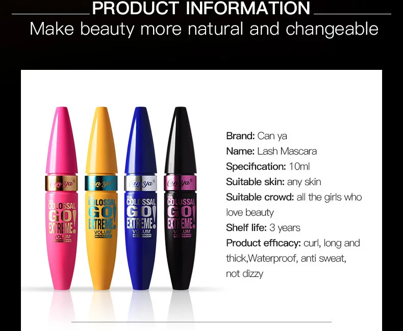 Pudaier Make up 4d fiber lash тушь для ресниц Подкручивающая норковая тушь для ресниц плотное волокно водостойкая Косметическая стойкая Подкручивающая тушь