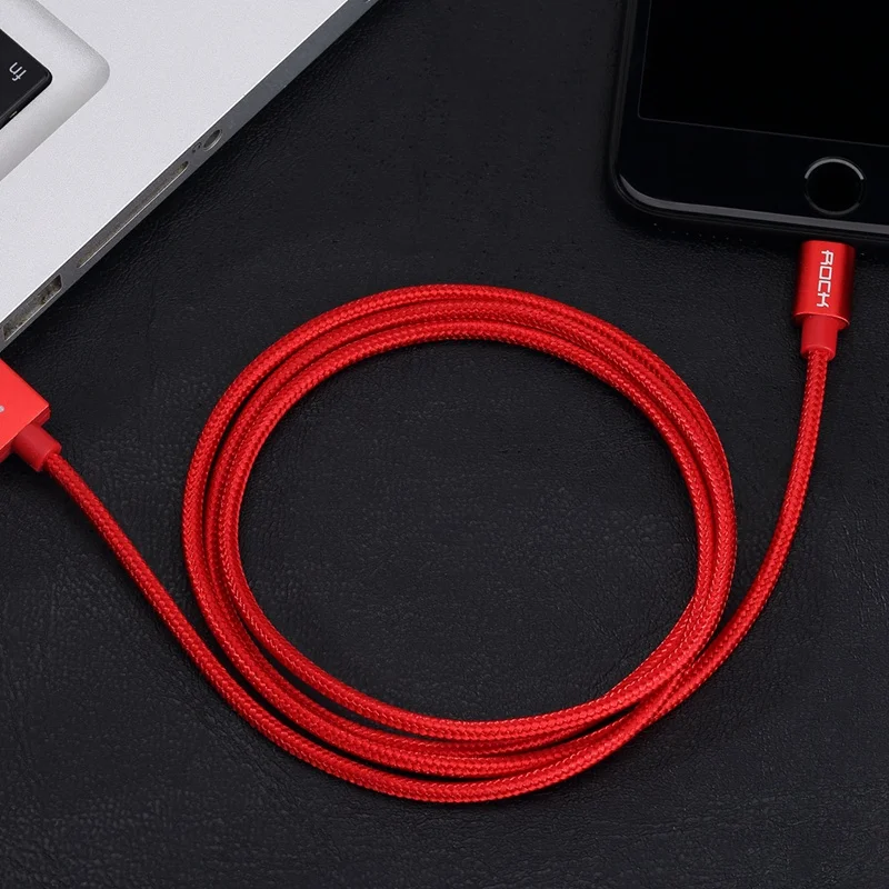 ROCK Metal MFI сертифицированный кабель Lightning USB для iPhone 5 SE 6 6s 7 plus iPad нейлоновая оплетка