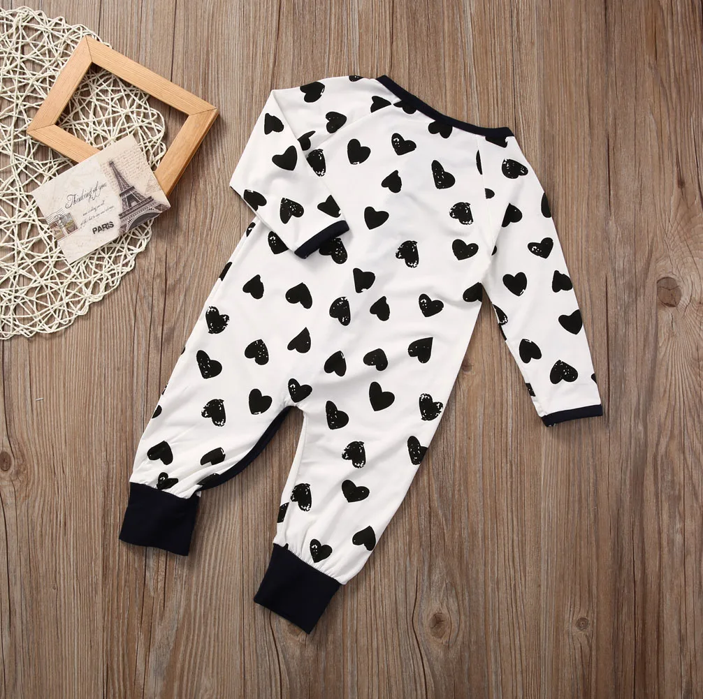 Pudcoco новорожденный мальчик младенец молния без рукавов с принтом сердца длинным