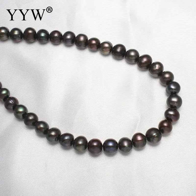 Круглые черные жемчужные бусины класса А 8 9 мм|beads for diy|freshwater pearl beadsloose beads |