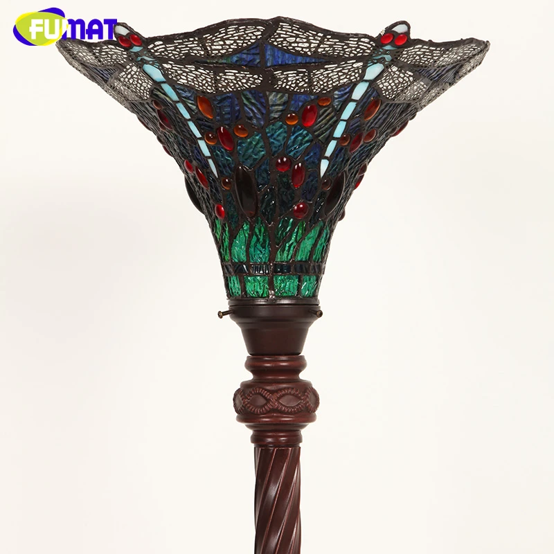 Стеклянный тент FUMAT в европейском стиле Tiffany Dragonfly напольные светильники