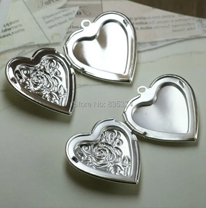 100 шт. оптовая продажа Посеребренная винтажная оправа с розовым узором 33 мм