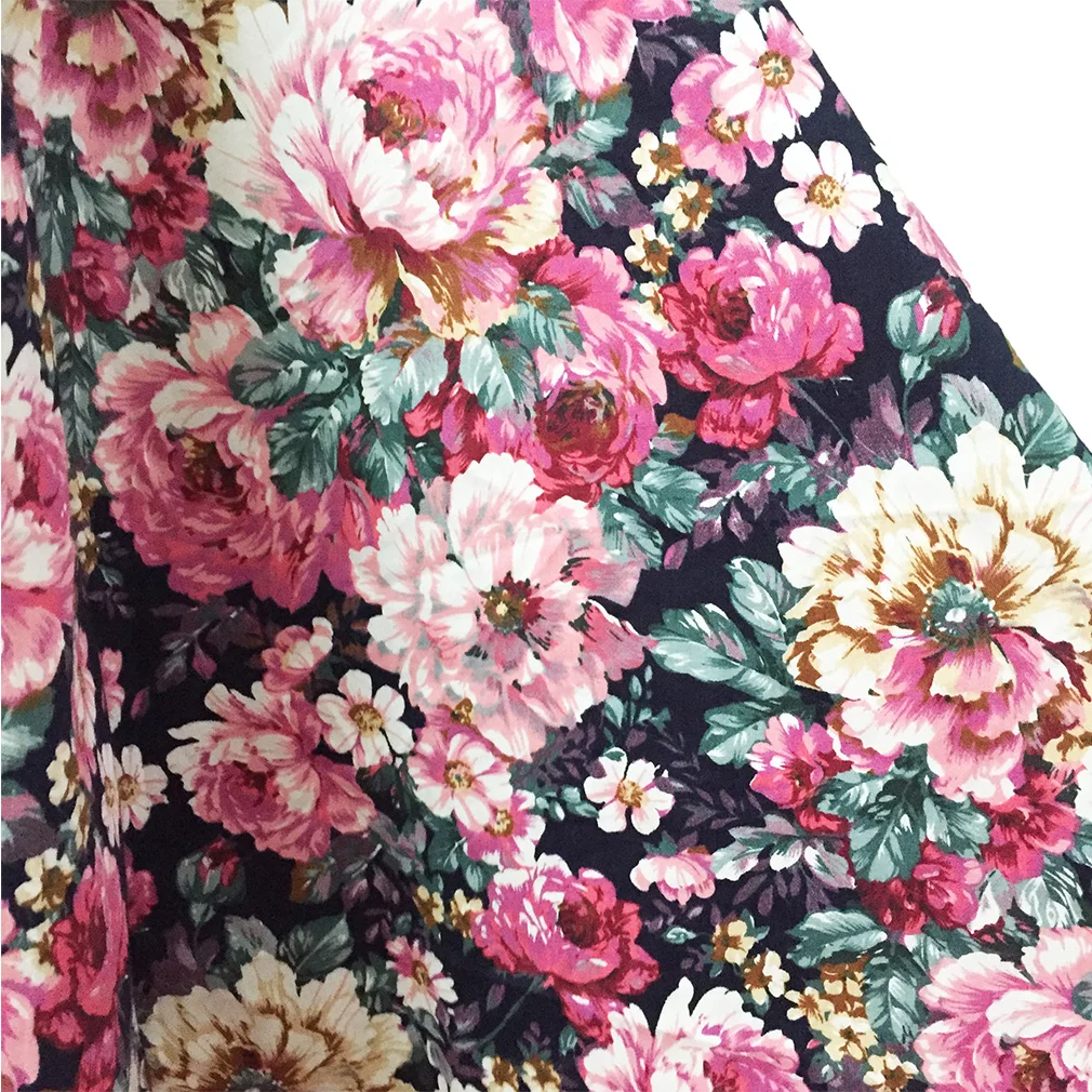 Женщины 50 s Старинные Платья Vestidos Халат Дамы Полный Рукава Цветочным Принтом