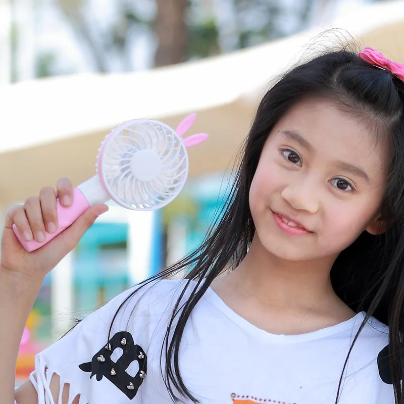 Милый мини ручной вентилятор принцессы с кроликом usb для зарядки портативный