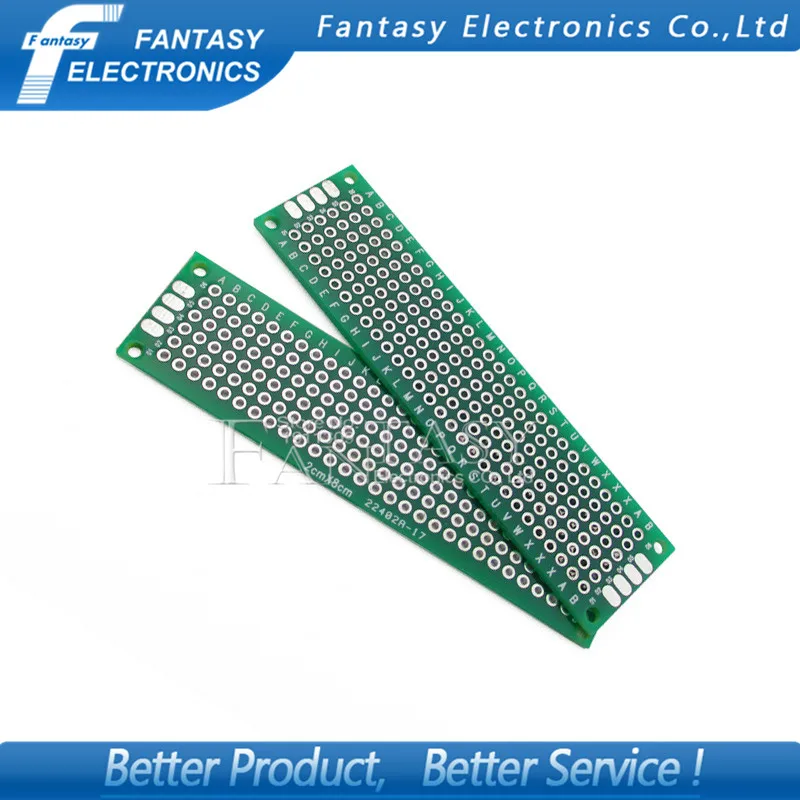 5 шт. 2x8 см 2*8 двухсторонний Прототип PCB diy универсальная печатная плата