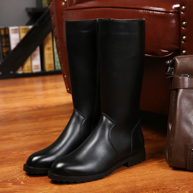 

Military Mens Leather Combat Officer Boot Riding Black Boots Size 35-46 Shoes S200