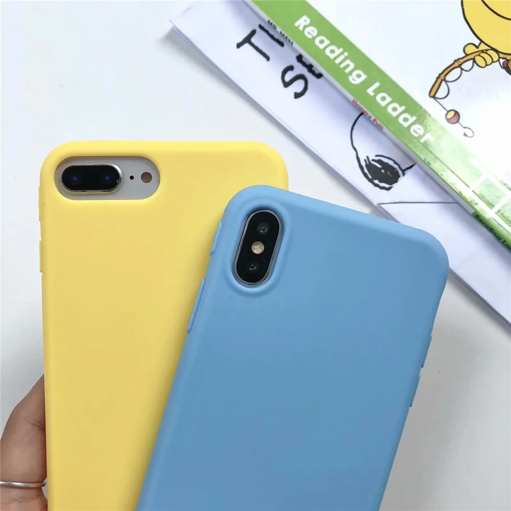 Soft Silicone Phone Cases For iPhone 11pro XS MAX Case Rainbow Color TPU Casing iphone 7 8 6 6s SE Plus Matte Covers |