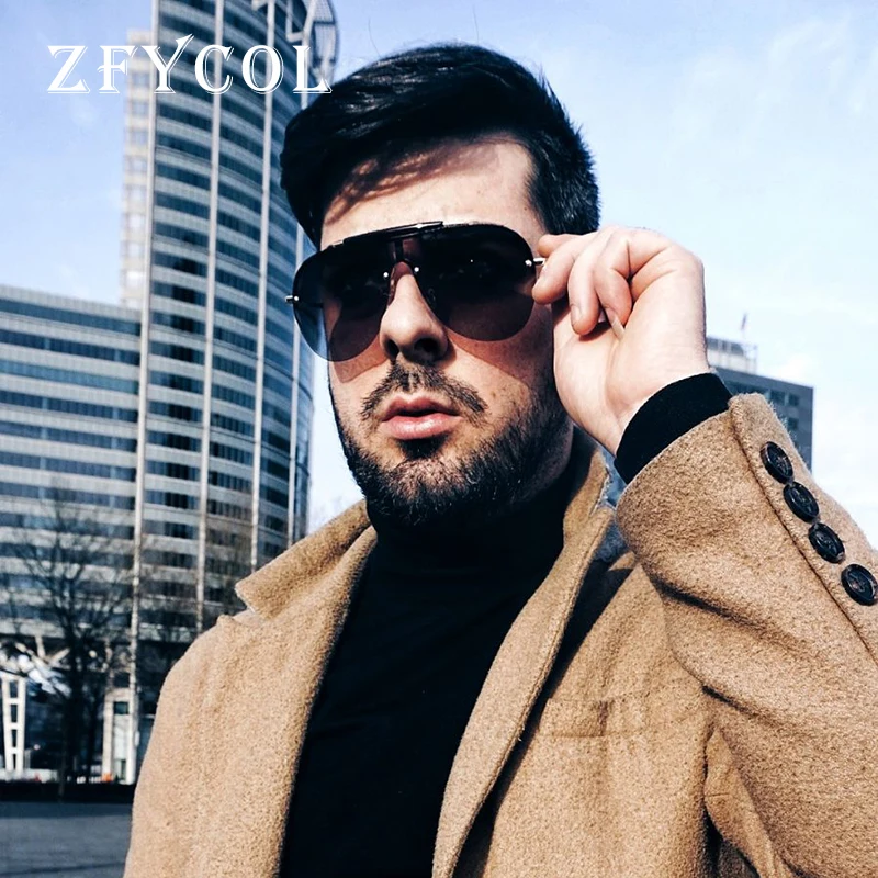 ZFYCOL мужские солнцезащитные очки поляризационные 2018 оригинальный Брендовая