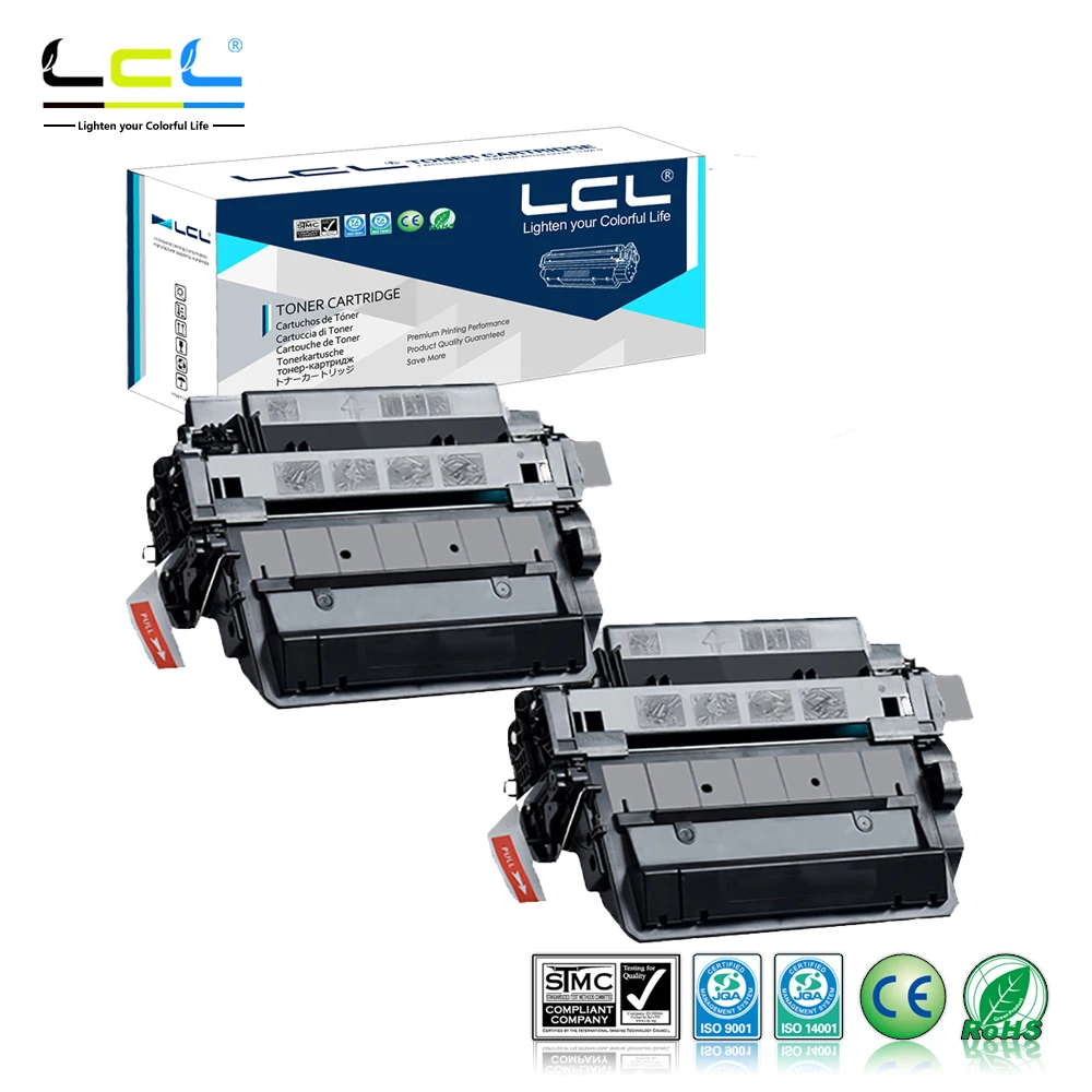 LCL 55A 55X CE255A CE255X 12500 страниц (2 Pack Black) Тонер картридж совместим с HP Laserjet Enterprise