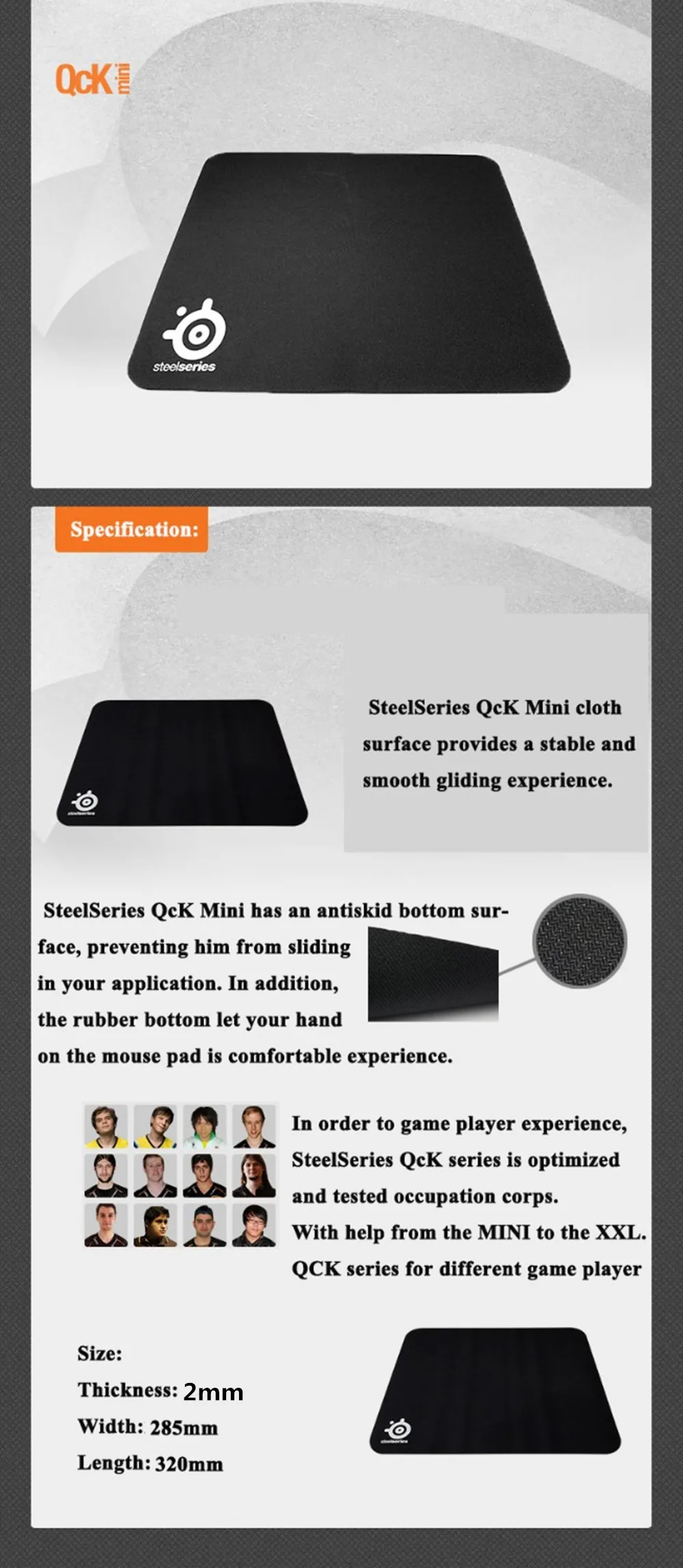 OEM бренд SteelSeries QCK массовый Ноутбук игровой коврик для мыши 270*320*2 мм компьютерный коврик для мыши без коробки