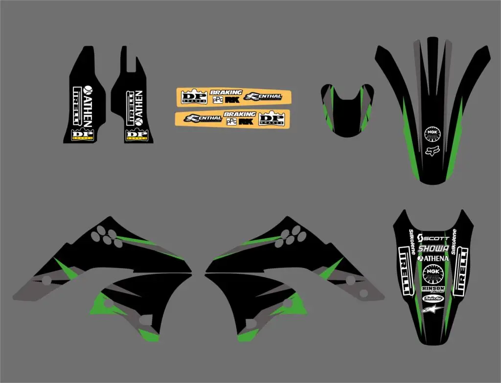 H2CNC графические и Фоновые наклейки наборы для Kawasaki KX250F KXF250 2006 2007 2008 KX 250F KXF 250|sticker
